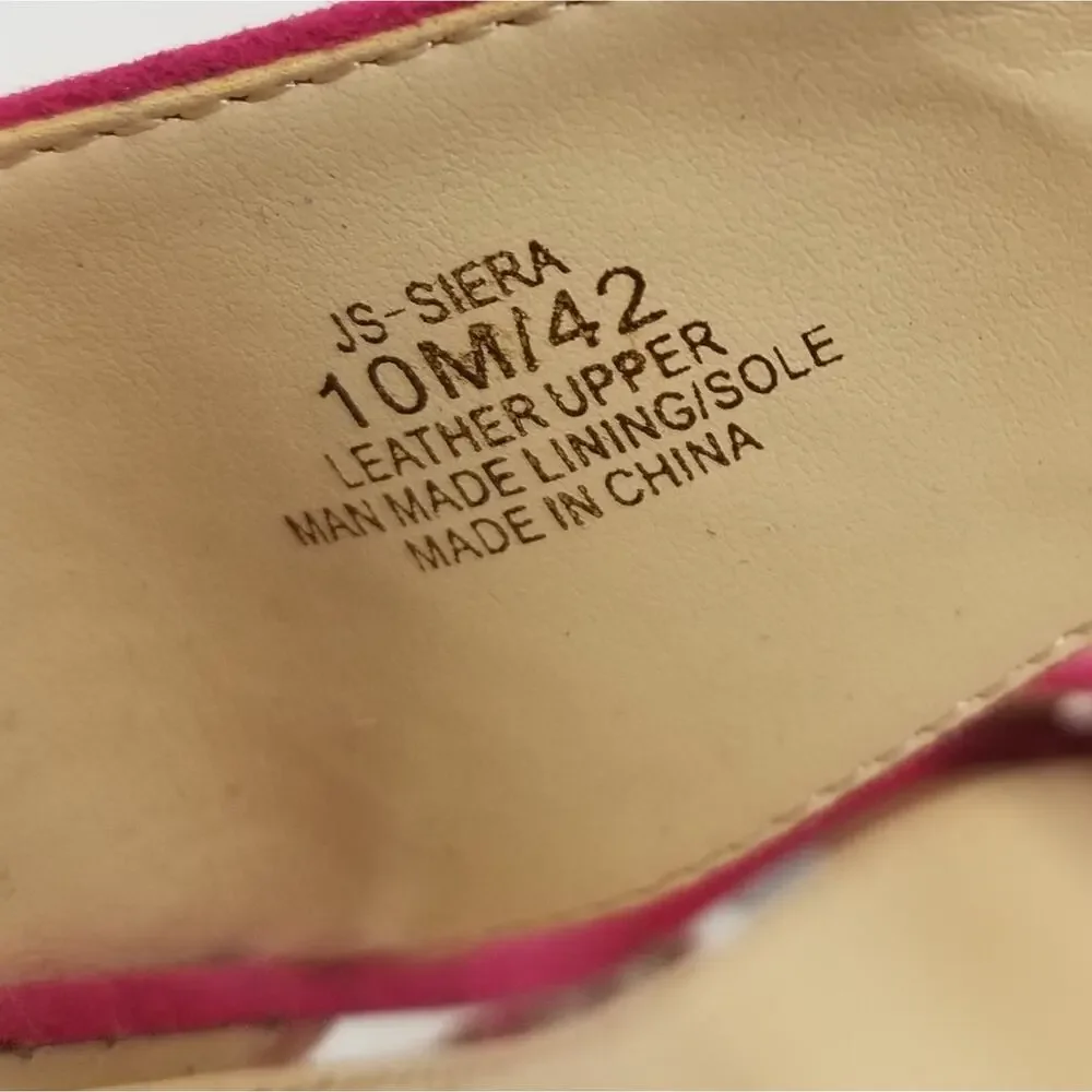 Jessica Simpson New Pink Suede‎ Leather Wedges NWT Size 10